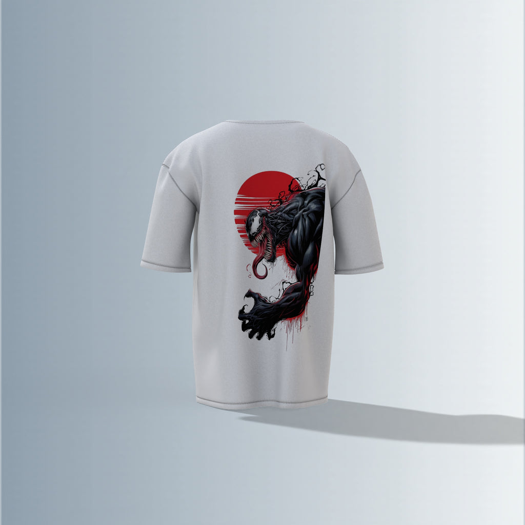 "Venom Strikes Back – Bold Graphic Tee Featuring Anti-Hero Symbiote with Dark Street Vibes Oversized Tshirt