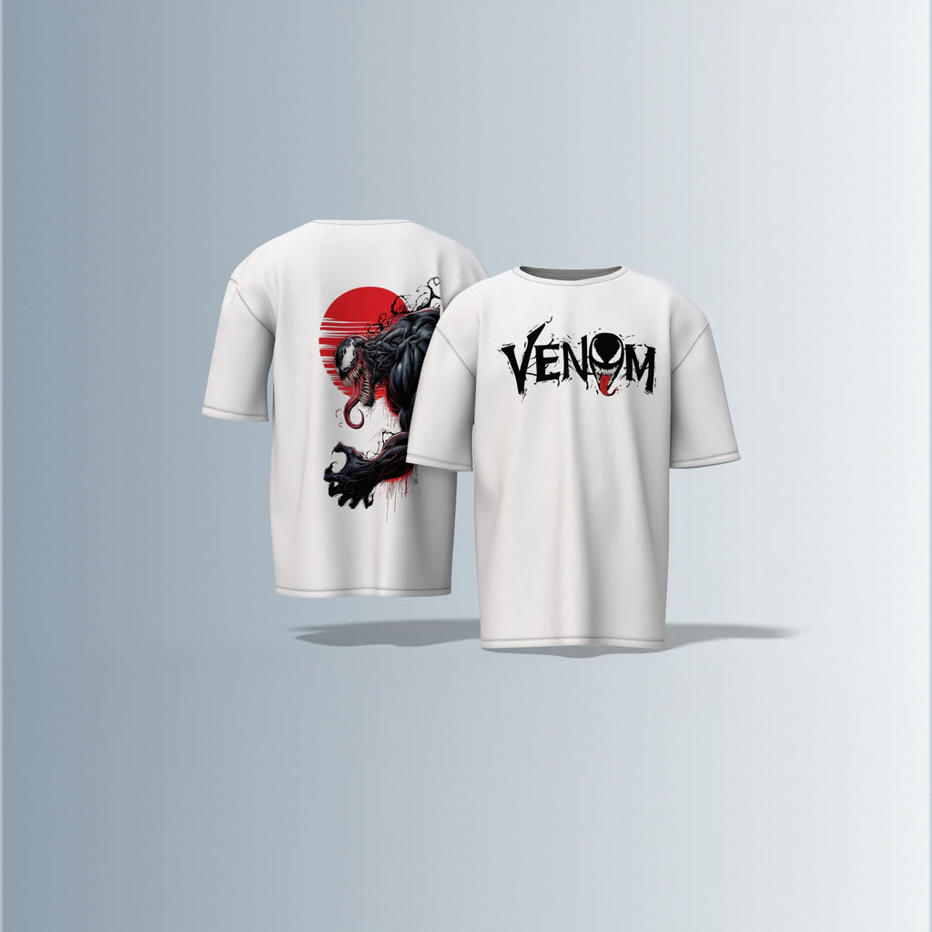 "Venom Strikes Back – Bold Graphic Tee Featuring Anti-Hero Symbiote with Dark Street Vibes Oversized Tshirt