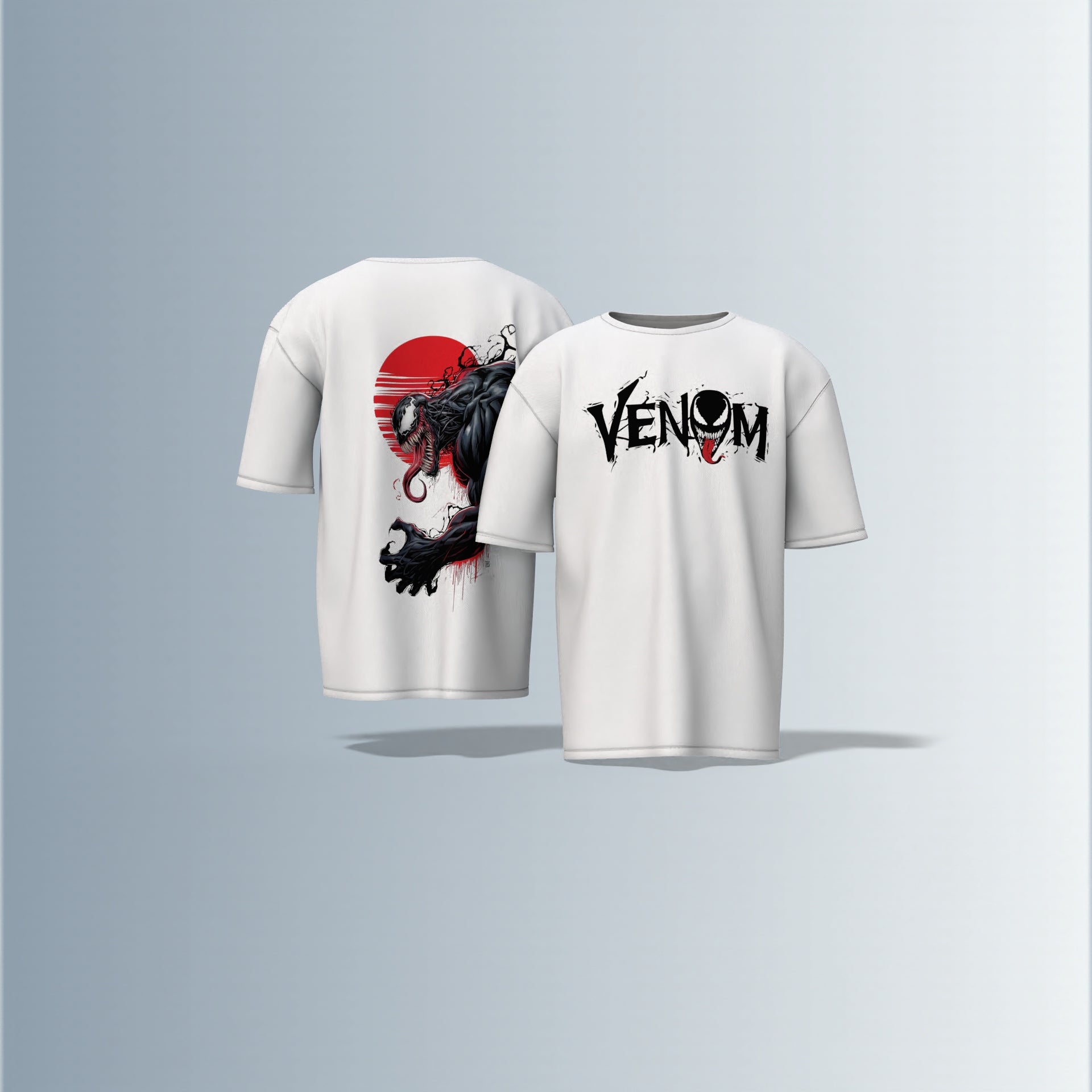 "Venom Strikes Back – Bold Graphic Tee Featuring Anti-Hero Symbiote with Dark Street Vibes Oversized Tshirt