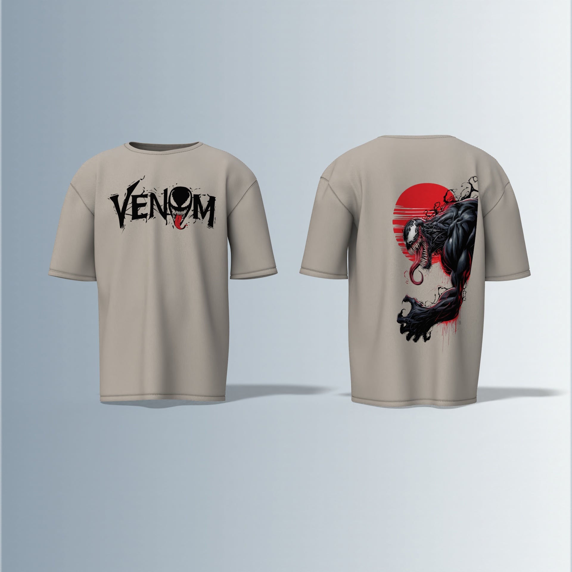 "Venom Strikes Back – Bold Graphic Tee Featuring Anti-Hero Symbiote with Dark Street Vibes Oversized Tshirt