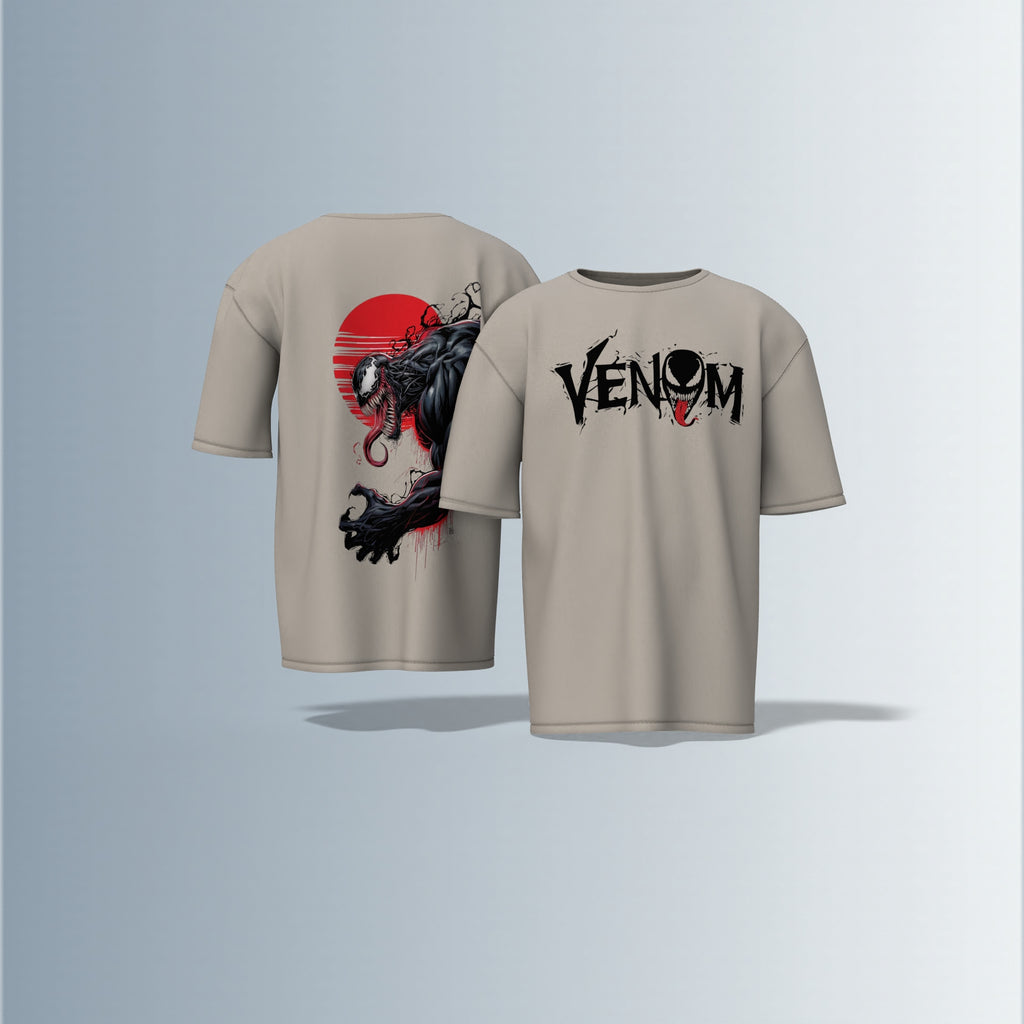 "Venom Strikes Back – Bold Graphic Tee Featuring Anti-Hero Symbiote with Dark Street Vibes Oversized Tshirt