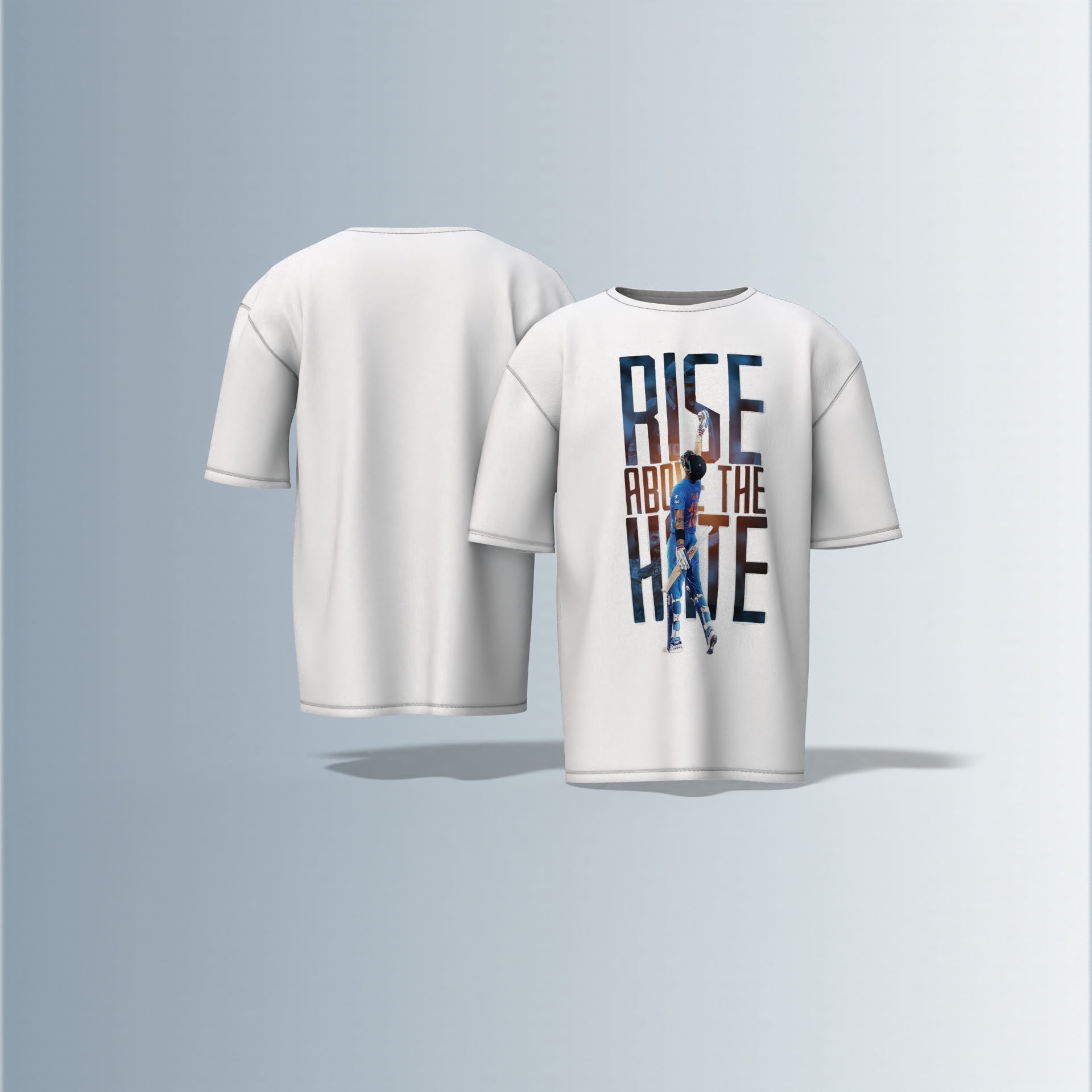 Rise Above the Hate – VIRAT KOHLI Graphic Tee for Resilient Champions Oversized T-shirt