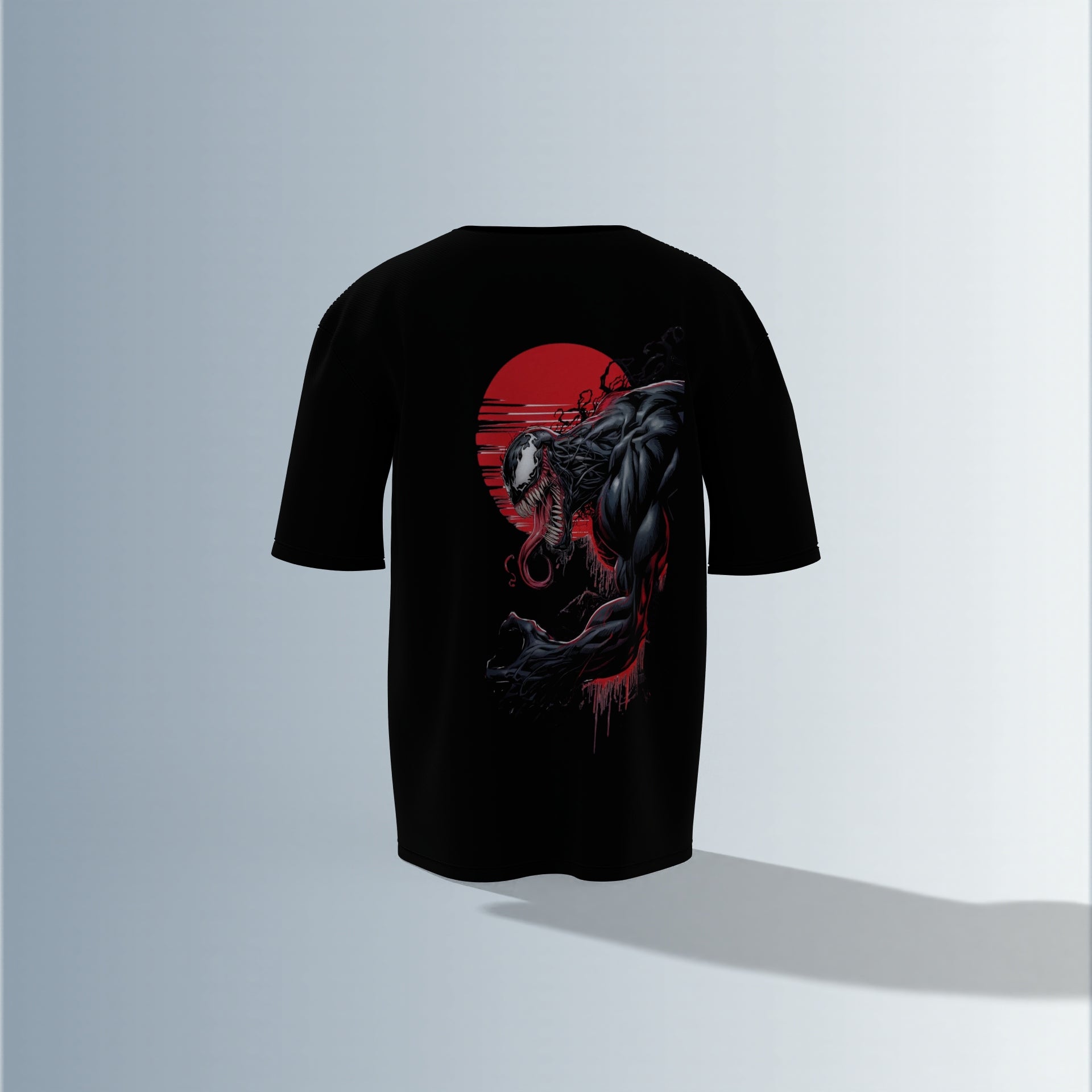 "Venom Strikes Back – Bold Graphic Tee Featuring Anti-Hero Symbiote with Dark Street Vibes Oversized Tshirt