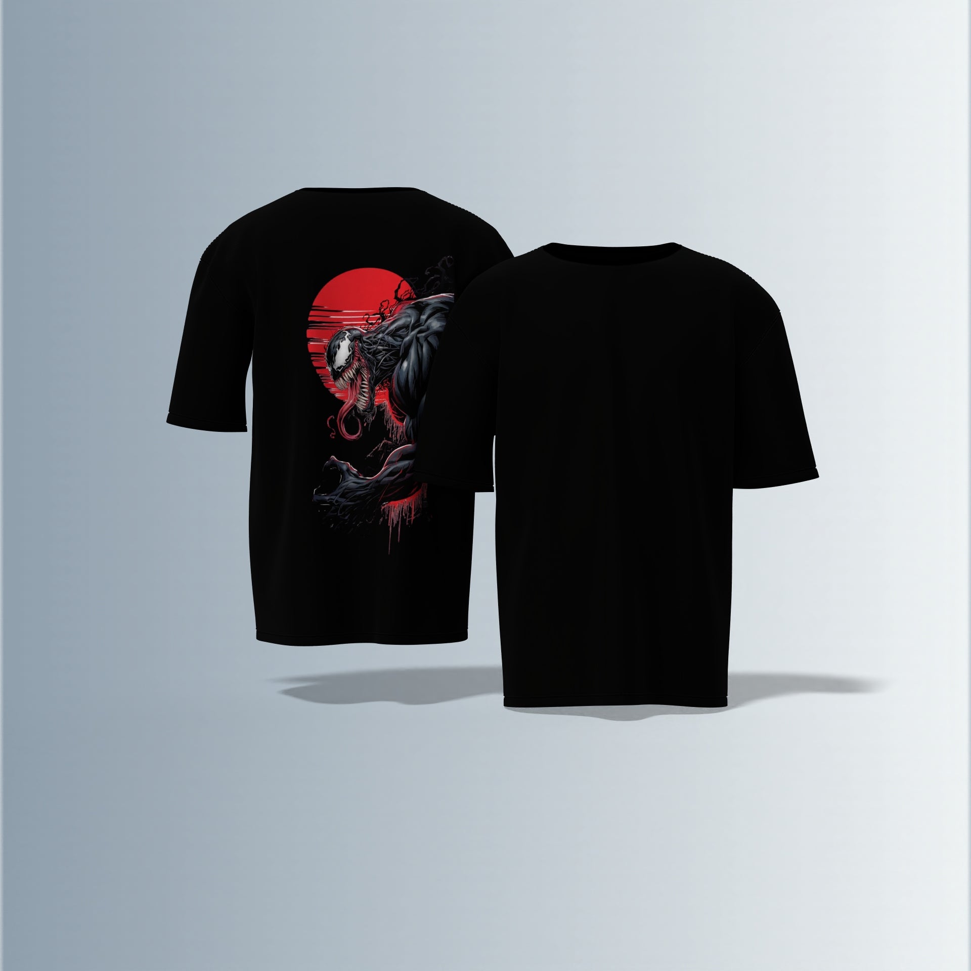 "Venom Strikes Back – Bold Graphic Tee Featuring Anti-Hero Symbiote with Dark Street Vibes Oversized Tshirt
