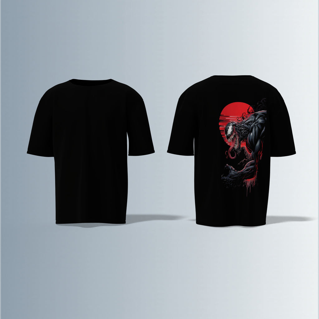"Venom Strikes Back – Bold Graphic Tee Featuring Anti-Hero Symbiote with Dark Street Vibes Oversized Tshirt