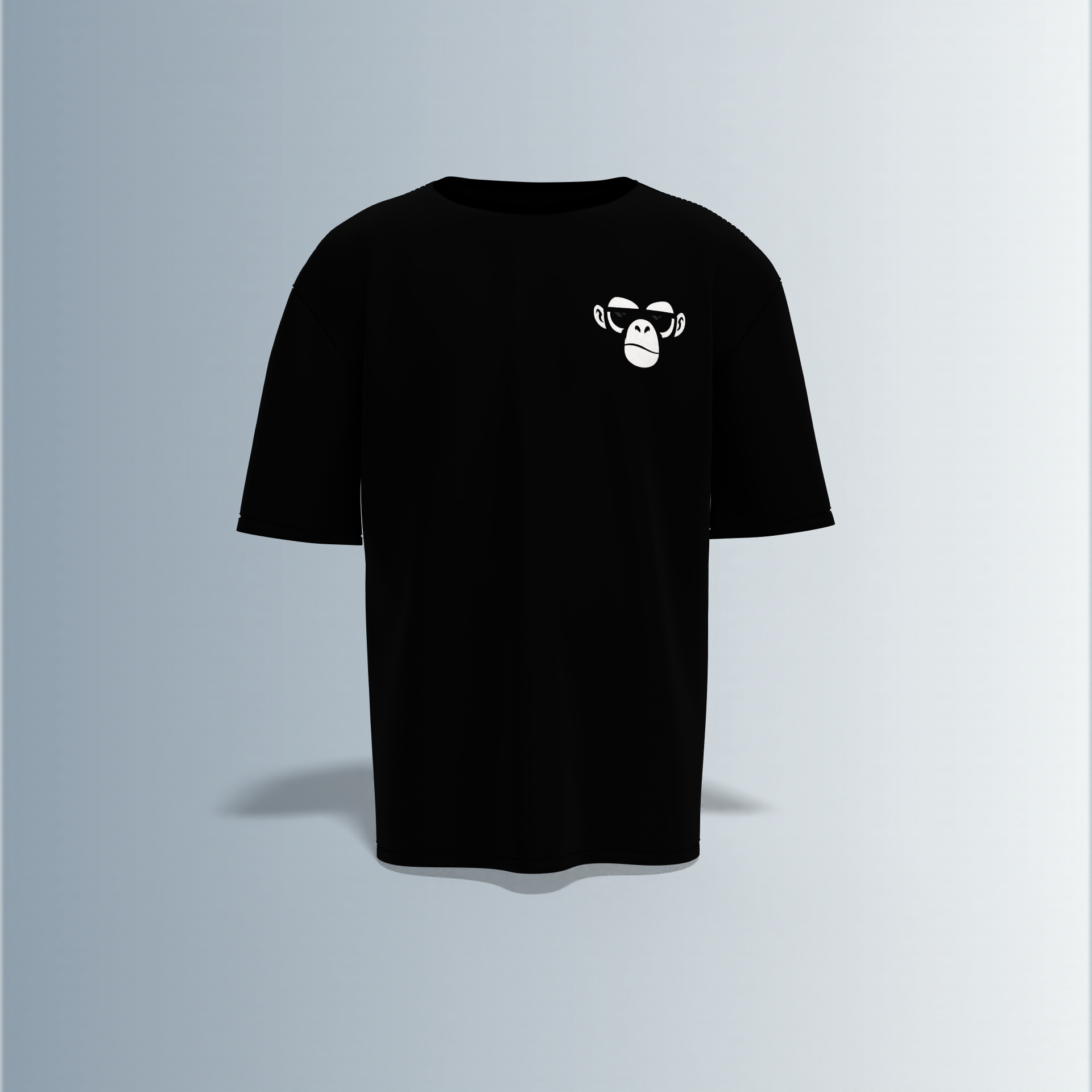 "Oversized Streetwear T-Shirt with Bold ‘Make Dope Stuff Every Day’ Graffiti Typography and Minimal Monkey Chest Logo"