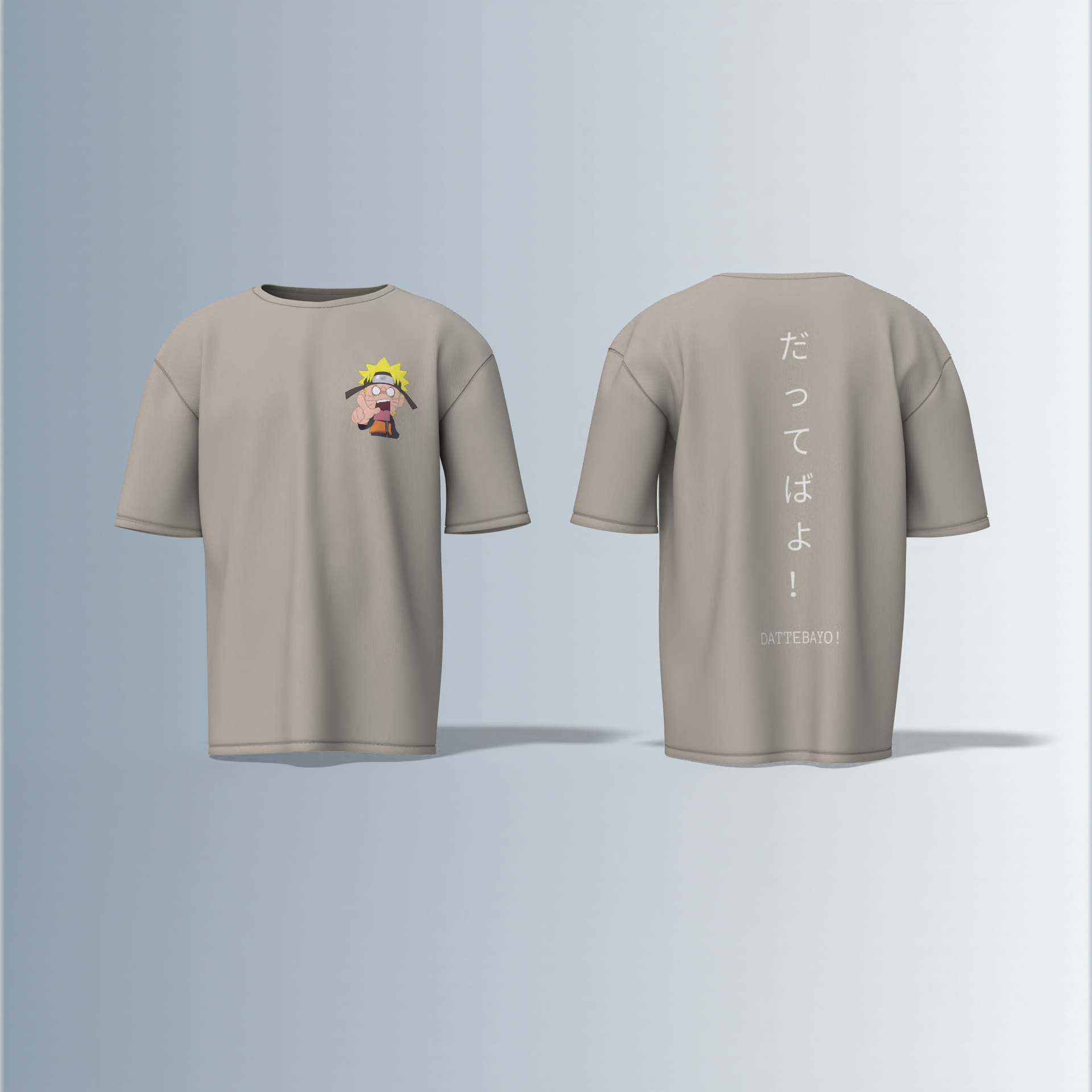 "Premium Oversized Anime Graphic Tee Featuring Iconic Ninja Character & Bold Japanese Catchphrase – Ultimate Statement Piece for Streetwear & Anime Fans"