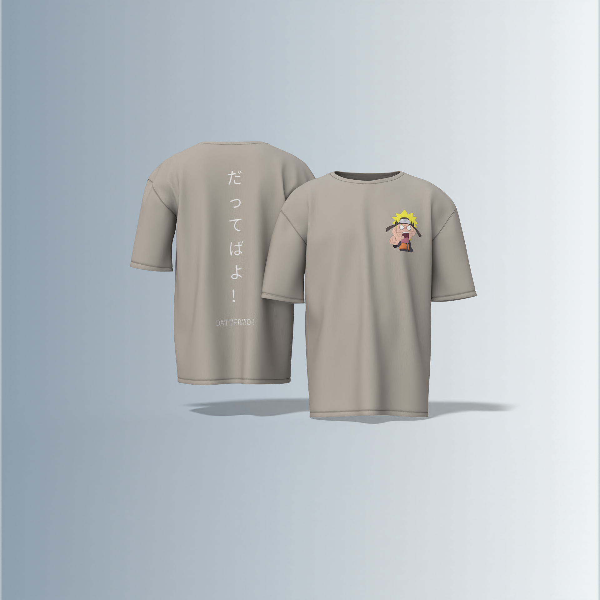 "Premium Oversized Anime Graphic Tee Featuring Iconic Ninja Character & Bold Japanese Catchphrase – Ultimate Statement Piece for Streetwear & Anime Fans"