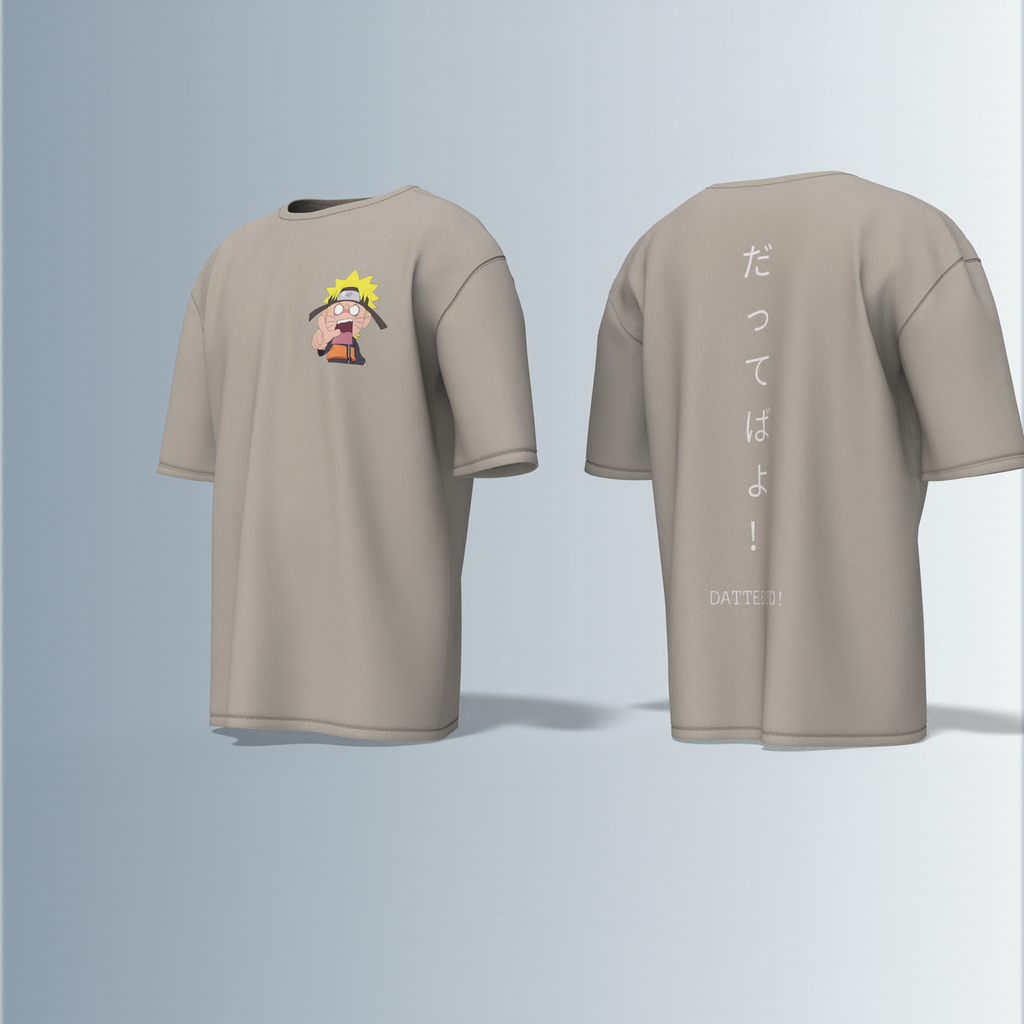 "Premium Oversized Anime Graphic Tee Featuring Iconic Ninja Character & Bold Japanese Catchphrase – Ultimate Statement Piece for Streetwear & Anime Fans"