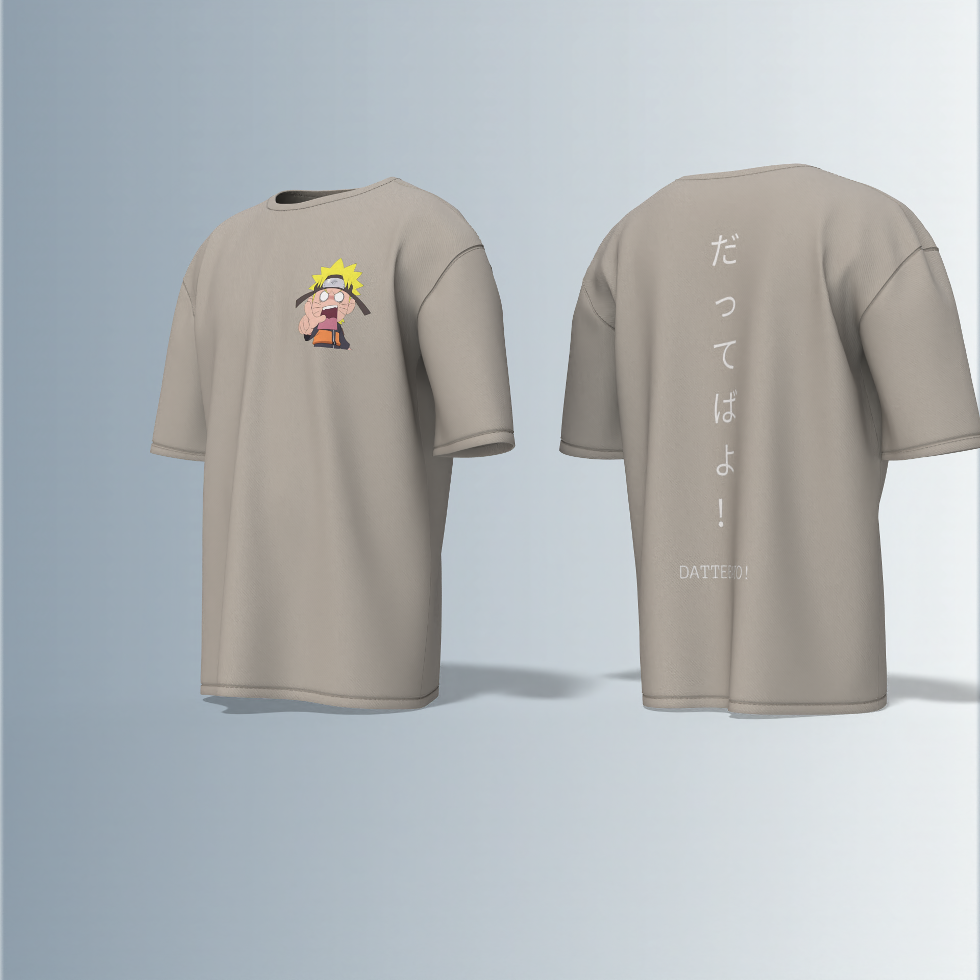 "Premium Oversized Anime Graphic Tee Featuring Iconic Ninja Character & Bold Japanese Catchphrase – Ultimate Statement Piece for Streetwear & Anime Fans"