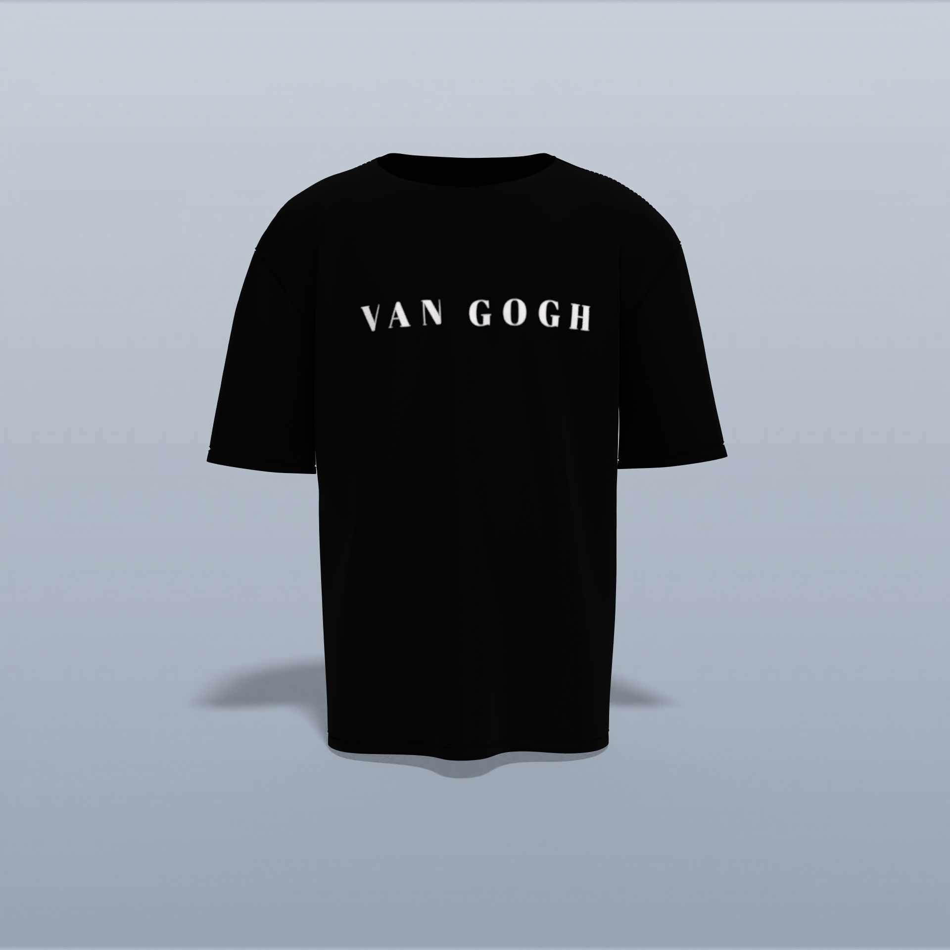 "Van Gogh Starry Night Artistic Graphic Tee – Split Panel Design Featuring Iconic Masterpiece with Modern Typography"