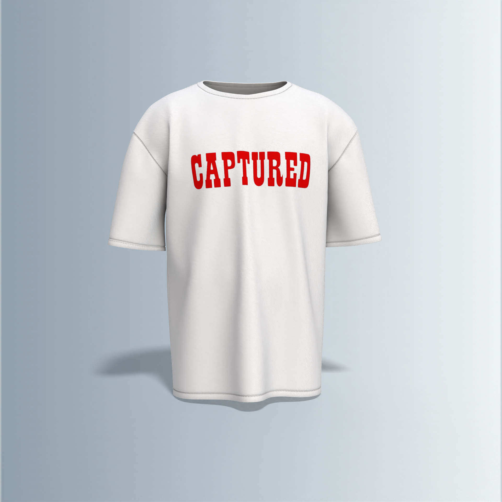 "Oversized Cartoon Mugshot T-Shirt – Bold ‘Captured’ Front Print with Comic-Style Arrested Cookie Character Back Graphic"